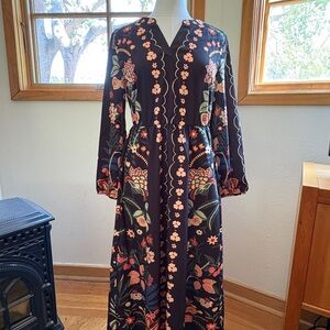 BloomChic Black Floral Long Sleeve Dress